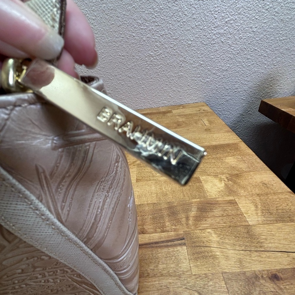 Brahmin Mod Claire Clutch Moonlight Metallic Palm Embossed Leather - Picture 7 of 16
